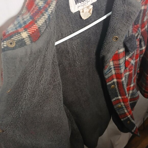 Woolrich Mens Plaid Heavy Jacket Size Large Button-Up Insulated Warm Vintage Det - Picture 7 of 11